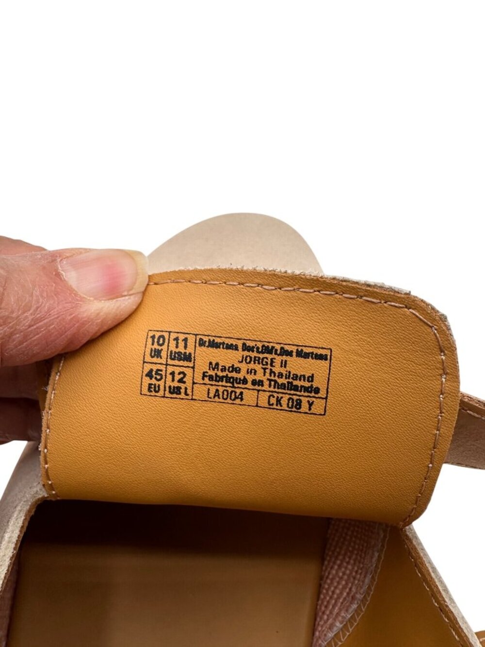 Dr. Martens Unisex Mens Size 11 Faux Leather Jorge II Beige Suede Sandals - Picture 10 of 14